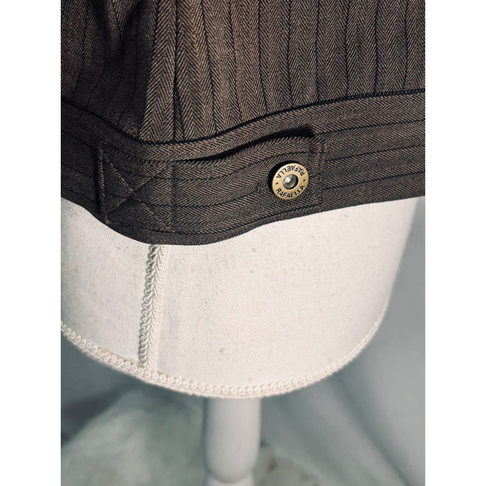 Rafaella Womens Brown Herringbone Pinstripe Button Front Jacket Blazer Brown - Picture 7 of 11